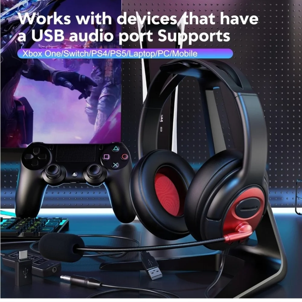 aming Headset with Mic,PC USB